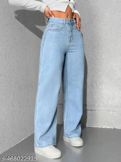 H&H Casual All-Match Washed Loose Straight-Leg WOMEN DENIM Jeans