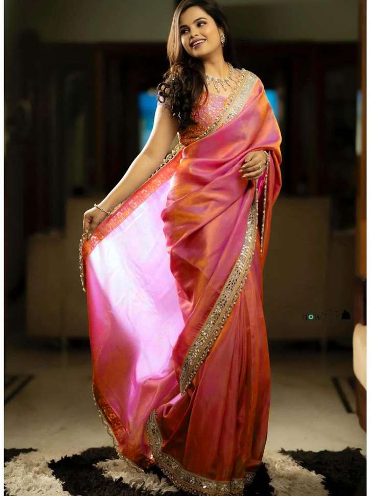 Naari Embroidered Bollywood Net Saree with Unstitched Blouse