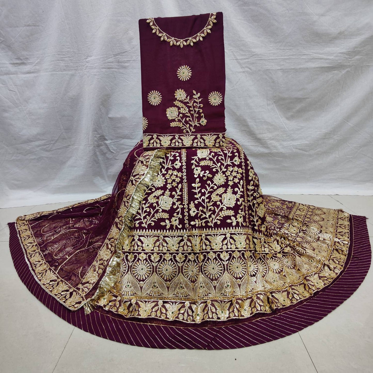 Embroidered Semi Stitched Rajputi Poshak