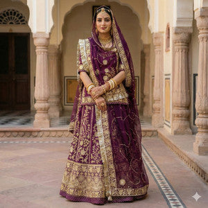 Embroidered Semi Stitched Rajputi Poshak