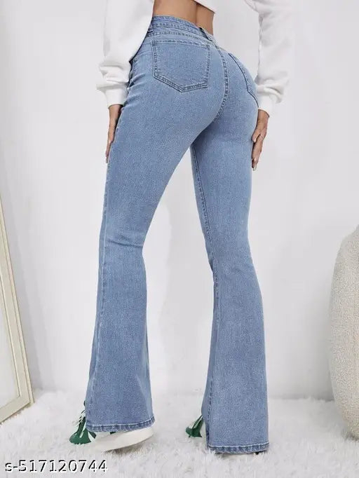BELL BOTTOM HIGH WAIST DENIM JEANS