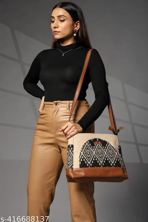 ENSAC Women's Premium Cotton/Full Sling Shoulder Bag | Ladies Purse Handbag | Special & Luxury Gift