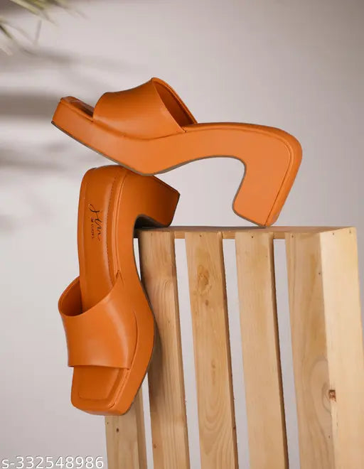 JM LOOKS Women's Fashion Beige Sandals|Stylish Design Heels for Girls| Heels for women| Women Footwear