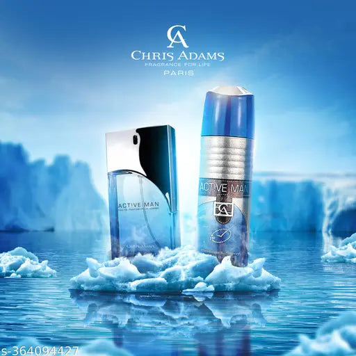 Chris Adams Gift Set - Active Man | EDP, 100ml + Deodorant Body Spray, 200ml
