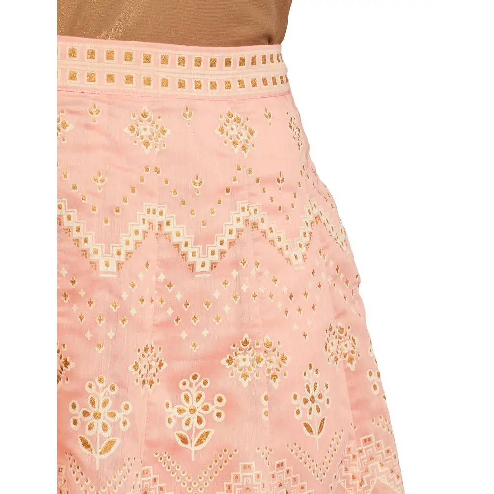 global desi Viscose A-Line Skirt Pink