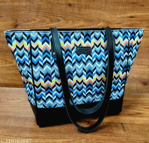 Laptop Handbag for Women - Stylish & Durable Tote Bag | Women Multicolor Handbag Graphic Print Canvas Handbag | Bag for Women