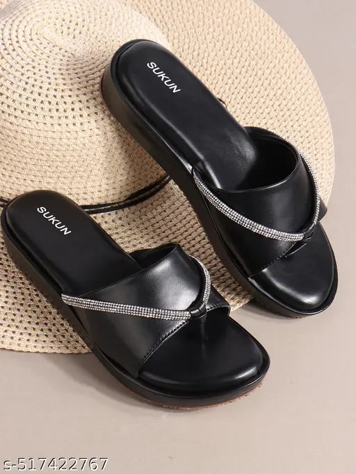 Sukun Black Heel  Slipper step in Style