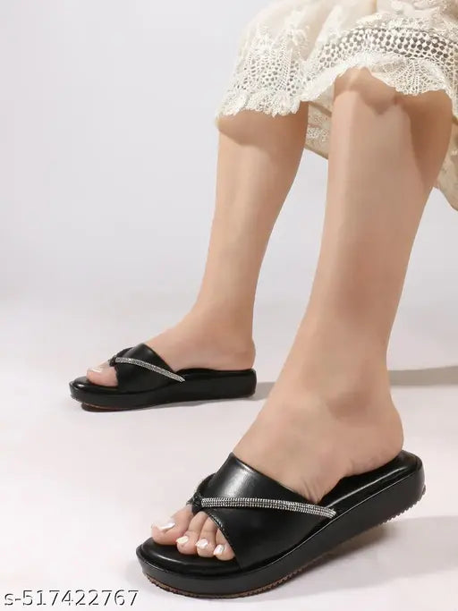 Sukun Black Heel  Slipper step in Style