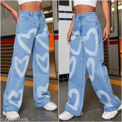 Baggy Jeans,Beautiful Heart Shape Premium Denim