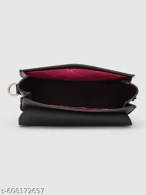 Globus Women Black Solid Sling Bag