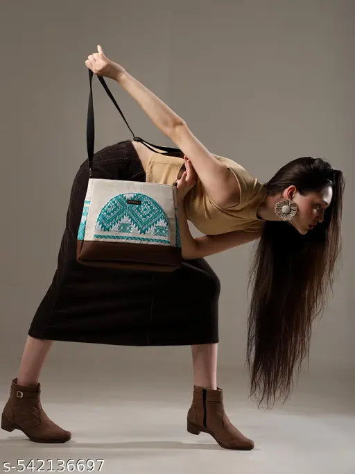 ENSAC Women's Premium Cotton/Full Sling Shoulder Bag | Ladies Purse Handbag | Special & Luxury Gift