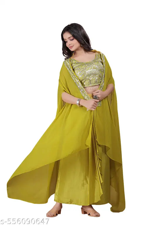 Peeli Roshni in Golden Sequences & Qasab Embroidered Crepe Weave for Traditional Charm and Pre-Wedding Glow Celebration