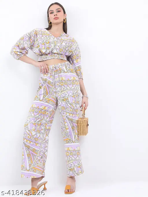 Ketch Women's V Neck Top & Bottom Sets