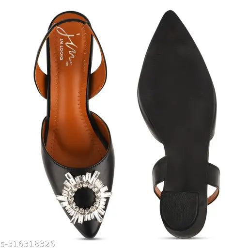 JM LOOKS Women's Fashion Black Sandals|Stylish Design Heels for Girls| Heels for women| Women Footwear