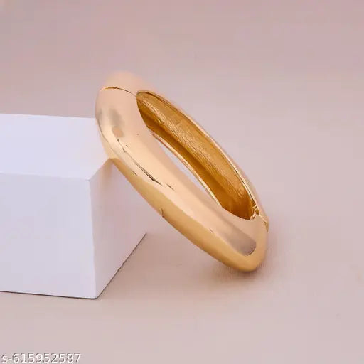 ✨CZ STONE Luxury Western Gold Plated Bracelet for Women | Bold Geometric Shape Cuff Kada | Elegant Party Wear Statement Jewellery ✨