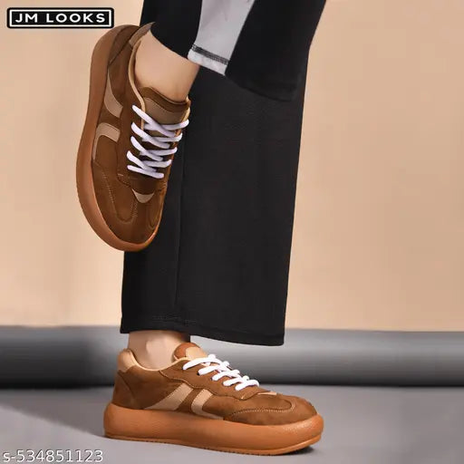 JM Looks Women Stylish Casual Sneakers Lace-Up Lightweight Comfortable and Style for Everyday -