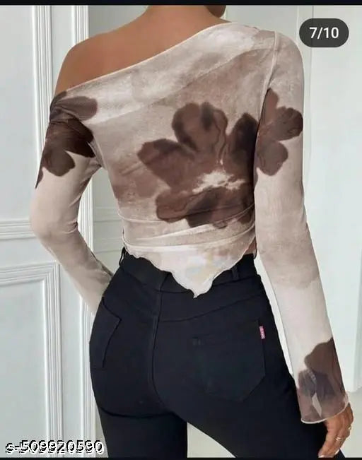 women western wear stylish floral print net top