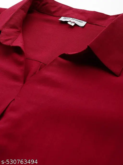 One Femme Solid Skipper Collar Top