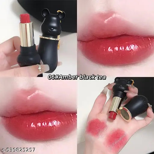 Gege Bear Sweet heart Lip Balm Keychain | Cute Bear Design | Hydrating & Tinted Lipstick | Korean Style Gloss | Mini Portable Lip Moisturizer for Girls & Women