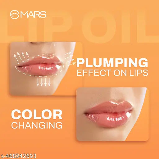 MARS Plumping Color Changing Lip Protector Oil (4.8ml) (FLORAL DEW) | Enriched with Olive Fruit Oil, Jojoba Oil, Hippophae Fruit Oil