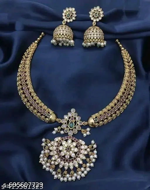 jewellery,choker,necklace,jewellery set,indian wedding jewellery set,Maangalyam/Murukku,south,indian,maharastrian,highquality set for women girls