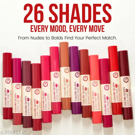 Colors Queen Color Stay Long Lasting Matte Lipstick for Women (Magenta)
