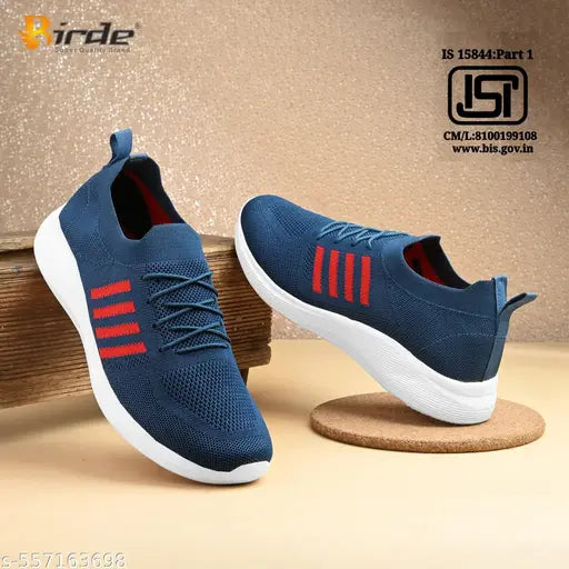 BIRDE Stylish Flyknit Lightweight Memory Foam Casual Sneakers Shoes For Men