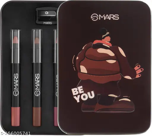 MARS Transfer Proof Matte Lip Crayon With Gift Box (Smile Please-09, Girl Power-10, I Am Unstoppable-11, I Am Fierce-12, 14 g)