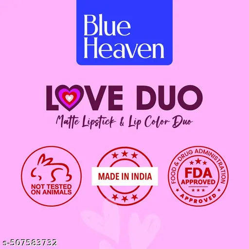 Blue Heaven Love Duo Liquid Lip Color S1  (1.5ml+4g) ( Pack of 2 )