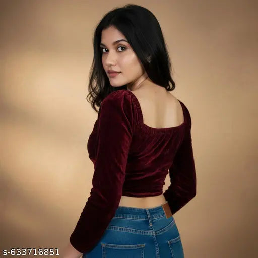 Premium Velvet Top | Women | Trendy Party Look