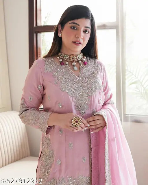 New Designer Party Wear Look Stylish Stitched Suit