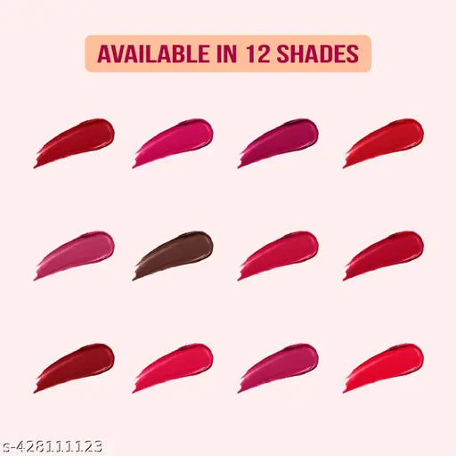 ELPIS GOLD Matte Velvetines Lip Gloss | Matte finish, Long Stay, Smudge Proof & Waterproof | Pack of 12 (10g X 12Pcs)