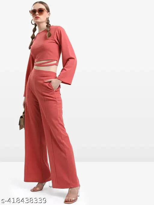 Ketch Women's Round Neck Top & Bottom Sets