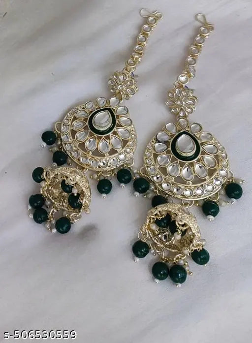 STYLISH KUNDAN CHOKER WEDDING PARTY TRADITIONAL BRIDAL NECKLACE JEWELLERY SET FOR WOMEN