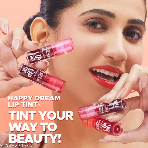 Hilary Rhoda Happy Dream Lip Tint | Hydrating Formula | Infused with Hyaluronic Acid | Cruelty-Free & Glossy Finish | Non-Sticky Formula - 3.7g (Pink Fantasy- Shade 02)