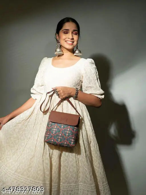 Zouk Sheesh Mahal Jaali Motif Flap Sling Bag