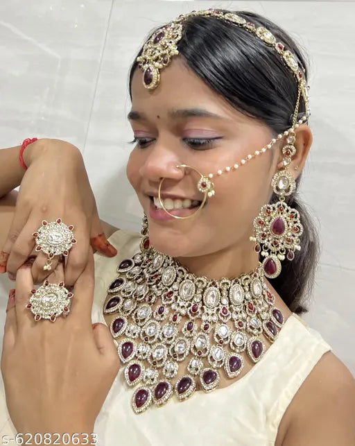 Perfect for Weddings and Parties | Gold-Plated Bridal Jewellery Set | Traditional Wedding Dulhan Set | Artificial Handcrafted Jewelry for Women | Hand Made Jewellry Set | Artificial Jewellery | For Women | For Girls