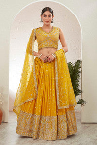 Embroidered Stitched Lehenga Choli
