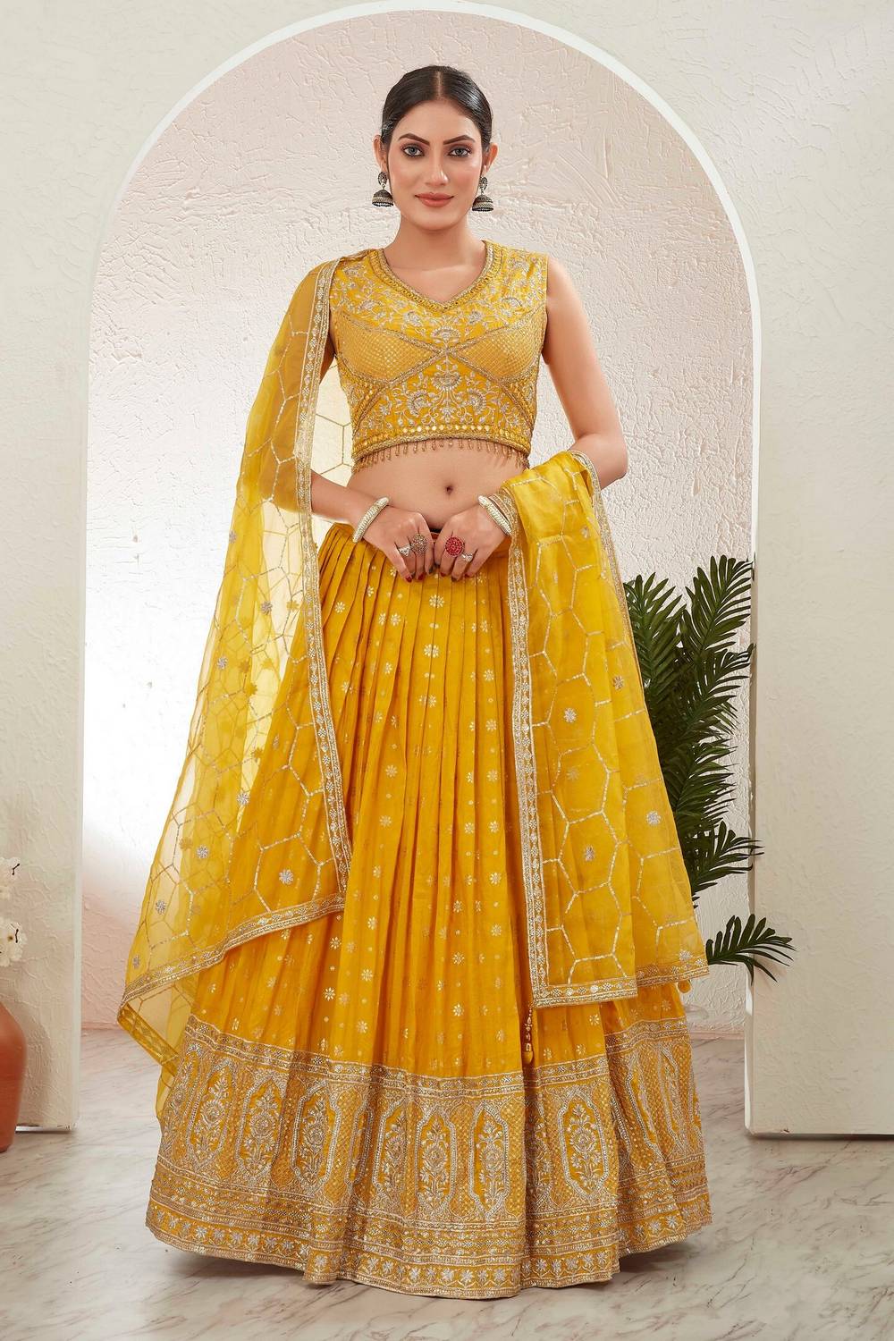 Embroidered Stitched Lehenga Choli
