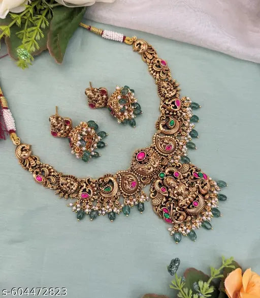 jewellery,choker,necklace,jewellery set,indian wedding jewellery set,Maangalyam/Murukku,south,indian,maharastrian,highquality set for women girls