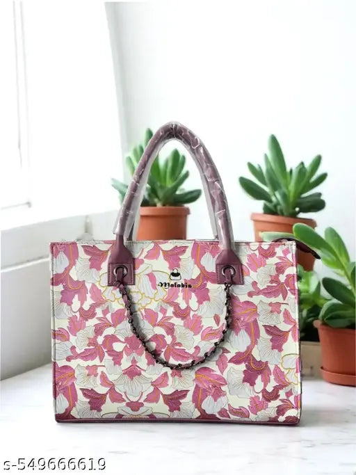 Premium Flower Printed PU Leather Handbag for casual, office, or evening outings