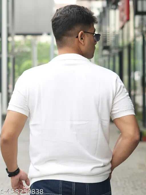 Maniac Men's Ethnic Motif Regular Spread Collar White Shirts