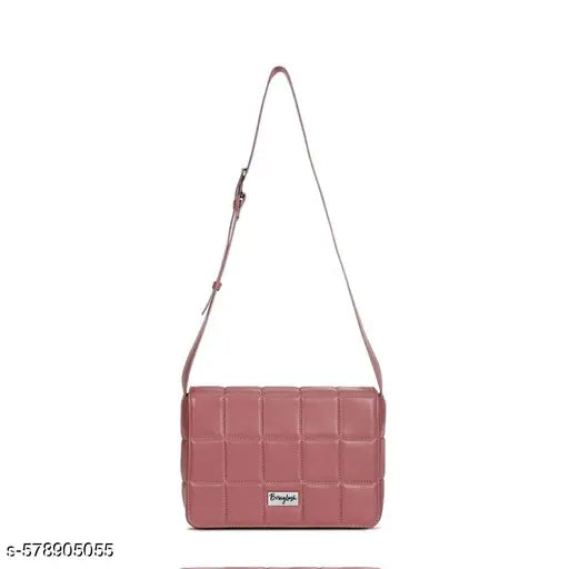 Berrylush Women Red Geometric Pattern PU Button-Up Quilted Regular Sling Bag