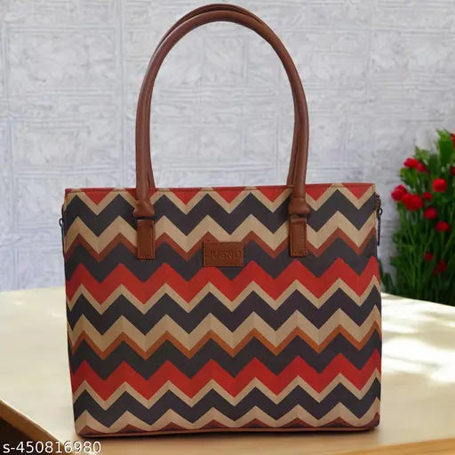 JUGNU-tan Trending Handicraft Fabric Mandala Printed Ladies Bag For Girl & Women for Office, Eco Friendly Handmade Faux Leather Brown