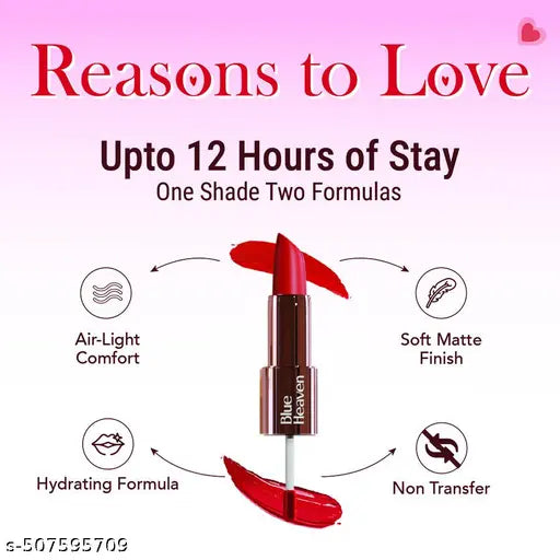 Blue Heaven Love Duo Liquid Lip Color S7    (1.5ml+4g) ( Pack of 2 )