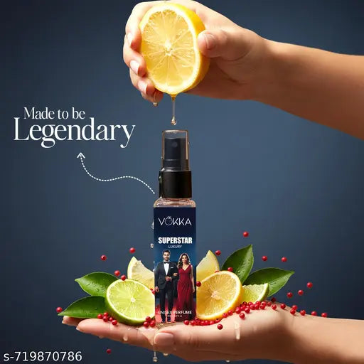 VOKKA Pocket Perfume Superstar 8ml | Unisex Luxury Long Lasting Perfume for Men & Women | Eau De Parfum| EDP Fragrance for Gift | Travel & Skin Friendly | Notes: Lemon Pepper, Floral, Woody Vetiver