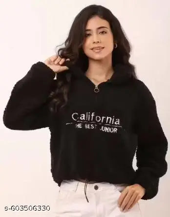 Trendy Women’s California Printed Fleece Pullover – Cozy Winter Wear Stylish Sweatshirt for Girls & Ladies