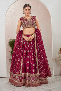 Embroidered Stitched Lehenga Choli