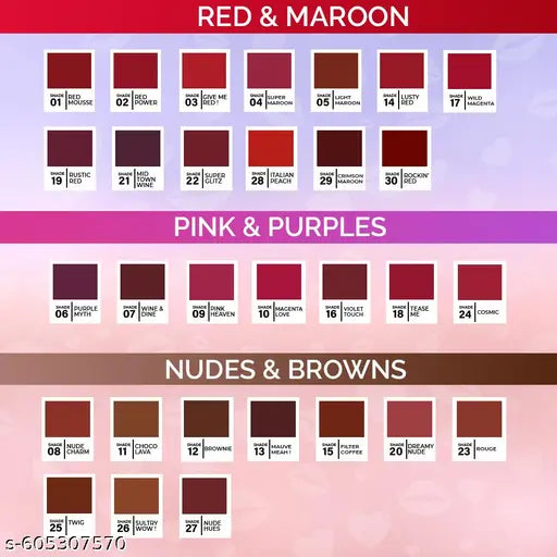Glam21 Luxury Glam Collection Lipstick Set | Pack of 3 | Long-Lasting & Non-Transfer | Creamy Matte Formula | Smudge-Free | HD Color | Shades: Wine & Dine, Super Glitz & Rouge | 2gm Each