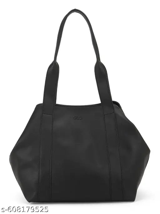 Globus Women Black Vegan Leather Textured Shoulder Bag